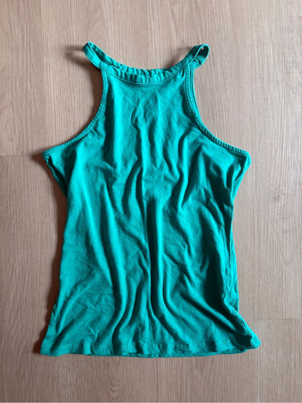 Women’s High-Neck Racerback Teal Tank Top